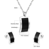 New Design Stainless Steel Black Gold / Silver Plated Shell Pendant Necklace Earrings Classic Jewellery Sets for Women - The Jewellery Supermarket