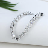 NEW - Gold Colour AAA+ Cubic Zirconia Trendy Leaves Quality Bracelets - The Jewellery Supermarket