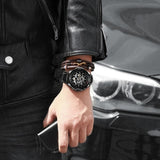 NEW - Luxury Men Silver Gold Skeleton Automatic Mechanical Wrist Military Watch - The Jewellery Supermarket