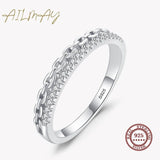 NEW Dazzling AAAA Quality Simulated Diamonds Chain Shape Stackable Fine Ring