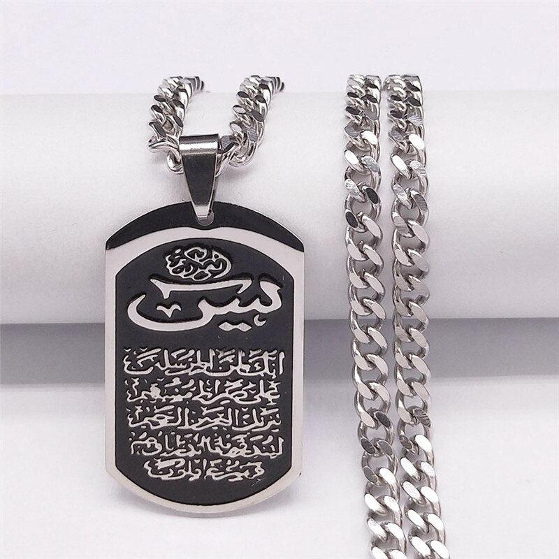 NEW Silver Color Stainless Steel IslamIc Geometry Necklaces for Women/Men - The Jewellery Supermarket