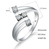 New Design White Gold Plated High Quality Moissanite Diamonds Ring - Wedding Engagement Jewellery  - The Jewellery Supermarket