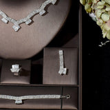 NEW - Graceful Shiny Side AAA+ Cubic Zirconia Diamonds Jewellery Set - The Jewellery Supermarket