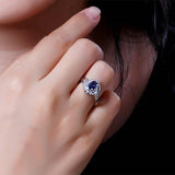 Graceful Luxury Geometry Blue Oval AAAA Lab Sapphire Gemstone New Design Ring - The Jewellery Supermarket