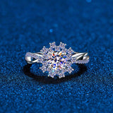 Magnificent Sunflower Double Halo High Quality Moissanite Diamonds Luxury Jewellery Ring - The Jewellery Supermarket