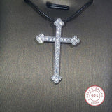 NEW ARRIVAL AAA+ Cubic Zirconia Diamonds 925 Silver Classic Vintage Fashion Cross Necklaces Pendants