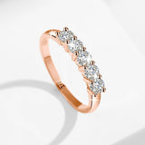 Excellent 5 Stone Round Cut High Quality Moissanite Diamonds Ring - Brilliant Trendy Fine Jewellery - The Jewellery Supermarket