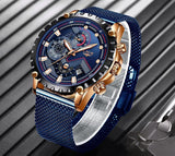 New Blue Top Brand Luxury Waterproof Casual Mesh Belt Fashion Quartz Wristwatches - The Jewellery Supermarket