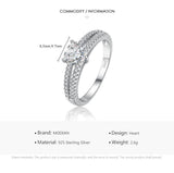 Superb Silver Hearts Clear AAA+ Cubic Zirconia Diamonds Ring - The Jewellery Supermarket
