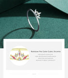 Charming Crown Rainbow Fire Color Delicate Sterling AAA+ CZ Diamonds Ring - The Jewellery Supermarket