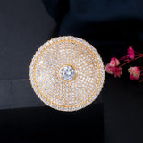 NEW VINTAGE RINGS Yellow Gold Color Luxury Bridal Super Round CZ Paved Rings - The Jewellery Supermarket