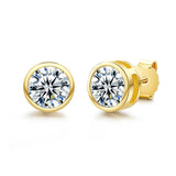 Super 1ct 2ct Total D Color Round ♥︎ High Quality Moissanite Diamonds ♥︎ 18KGP Stud Earrings - Fine Jewellery - The Jewellery Supermarket