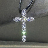 NEW - Exquisite Cross Silver Fashion Cross AAA+ Cubic Zirconia Diamonds Pendant Necklace - The Jewellery Supermarket