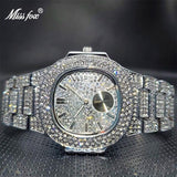 Top Brand Iced Out Square Luxurious Bling Bling Simulated Diamonds Double Dial Original Design Watches - The Jewellery Supermarket