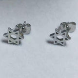 NEW Simple Jewish Star of David Stainless Steel Small Earrings for Men and Women