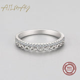 NEW Dazzling AAAA Quality Simulated Diamonds Chain Shape Stackable Fine Ring - The Jewellery Supermarket