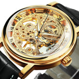 Top Brand Luxury Mechanical Transparent Golden Case Skeleton Watch for Men - The Jewellery Supermarket