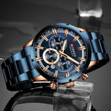 NEW - Top Brand Luxury Sports Quartz Full Steel Waterproof Chronograph Wristwatch - The Jewellery Supermarket