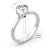 Brilliant Real 1ct Moissanite D Color Round Cut 6.5mm Pink Crystal - Fine Jewellery - The Jewellery Supermarket