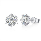 Platinum Plated VVS Clarity Snowflake ♥︎ High Quality Moissanite Diamonds ♥︎ Earrings For Women - Fine Jewellery - The Jewellery Supermarket