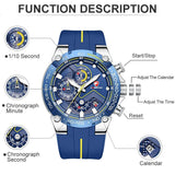 GREAT GIFTS - New Luxury Brand Big Dial Waterproof Quartz Sports Chronograph Wristwatch - The Jewellery Supermarket