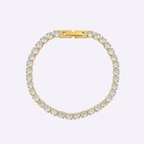 EXQUISITE Gold Plated Titanium Steel AAA+ Cubic Zirconia Simulated Diamonds Tennis Chain Bracelet for Women - The Jewellery Supermarket