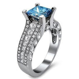 Splendid New Luxury Blue Color Designer AAA+ Cubic Zirconia Diamonds Fashion Ring - The Jewellery Supermarket