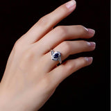 Graceful Luxury Geometry Blue Oval AAAA Lab Sapphire Gemstone New Design Ring - The Jewellery Supermarket