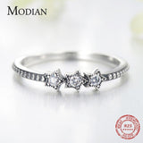 NEW ARRIVAL - Silver Vintage Charm Stars Clear AAA+ Cz Diamonds Stackable Ring - The Jewellery Supermarket