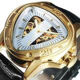 Top Brand Triangle Golden Skeleton Mechanical Automatic Sport Watch for Men - The Jewellery Supermarket