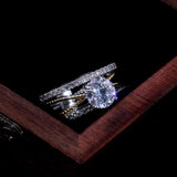 Glamorous Luxury Gold Silver Color Geometry AAA+ Cubic Zirconia Diamonds Fashion Ring - The Jewellery Supermarket