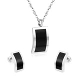 New Design Stainless Steel Black Gold / Silver Plated Shell Pendant Necklace Earrings Classic Jewellery Sets for Women - The Jewellery Supermarket