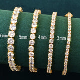 CAPTIVATING Gold Color 1 Row AAA+ Cubic Zirconia Simulated Diamonds Tennis Link Bracelets - The Jewellery Supermarket