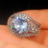 QUALITY RINGS New Luxury Halo Designer AAA+ Cubic Zirconia Diamonds Engagement Ring - The Jewellery Supermarket