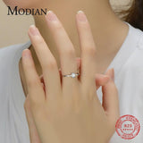 Elegant Silver Classic Charm Emerald Cut AAA+ Zirconia Diamond Ring - The Jewellery Supermarket