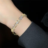 CAPTIVATING AAA+ Cubic Zirconia Simulated Diamonds Crystal Stainless Steel Geometry Tennis Bracelets