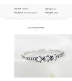 NEW ARRIVAL - Silver Vintage Charm Stars Clear AAA+ Cz Diamonds Stackable Ring - The Jewellery Supermarket