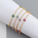 Gold Silver Colour Flower Design AAA+ Cubic Zirconia Simulated Diamonds Tennis Bracelets For Women - The Jewellery Supermarket