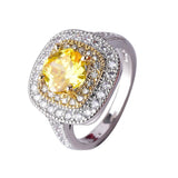 Gorgeous AAA+ Cubic Zirconia Yellow Engagement Luxury Ring - The Jewellery Supermarket