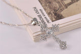 Fascinating AAA CZ Crystals Cross 925 Silver Necklace For Women - Christian Fashion Jewellery - The Jewellery Supermarket