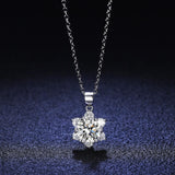 Brilliant 1 Carat High Quality Moissanite Diamonds Necklace - Fashion Classic Snowflake Fine Jewellery - The Jewellery Supermarket