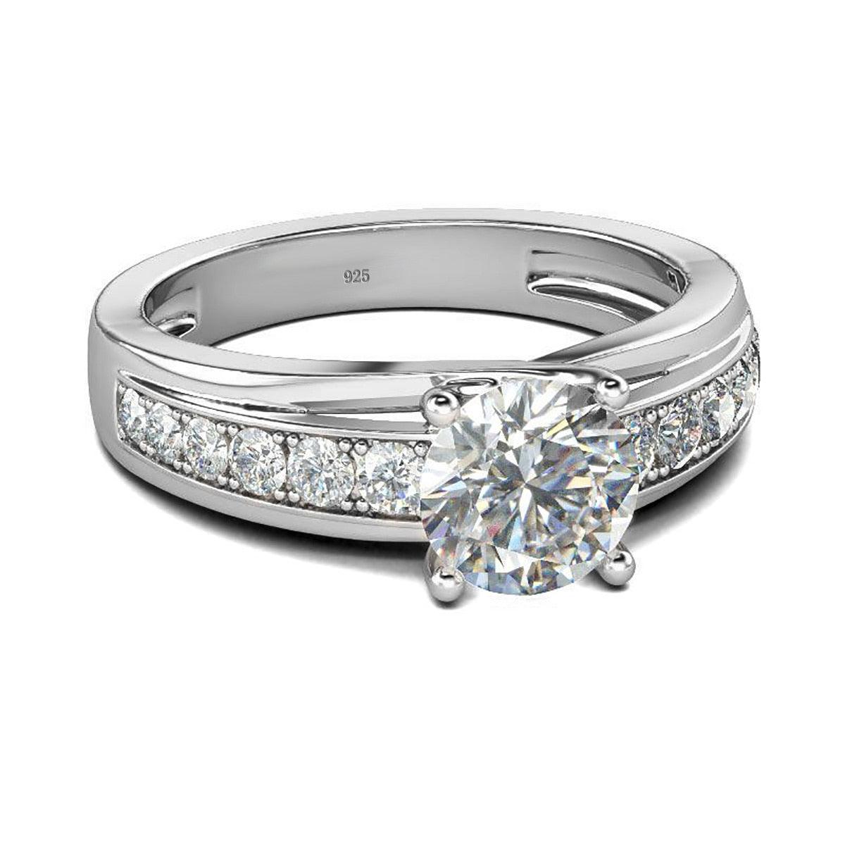 Dazzling 1 Carat High Quality Moissanite Diamonds Rings For Women - Rhodium Plated Luxury Fine Jewellery - The Jewellery Supermarket
