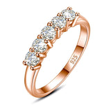 Amazing 5 Stones High Quality Moissanite Diamonds 3.5mm 0.2ct Total 1ct 14K Rose Gold Color Fine Jewellery