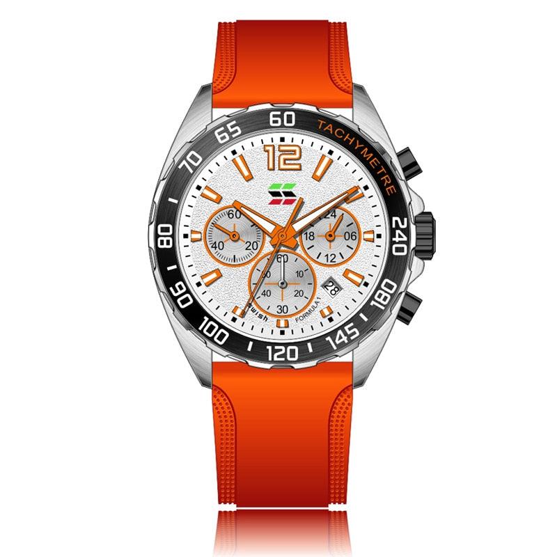 NEW MENS WATCHES Fashion Chronograph Top Brand Luxury Silicone Band Sport Quartz Watch - The Jewellery Supermarket