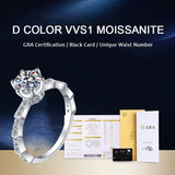Impressive 0.5CT 1CT 2CT Sterling Silver VVS Round High Quality Moissanite Diamonds Luxury Fine Rings - The Jewellery Supermarket