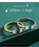 Delicate Sterling Silver and Gold Colour Sparkling AAA+ CZ Diamonds Rings - The Jewellery Supermarket