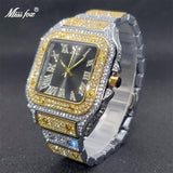 Luxury Couple Ice Gray Square Diamond Limited Edition Watches - The Jewellery Supermarket