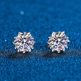 Platinum Plated VVS Clarity Snowflake ♥︎ High Quality Moissanite Diamonds ♥︎ Earrings For Women - Fine Jewellery - The Jewellery Supermarket