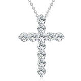 Radiant AAA Rhinestone Cystals Cross Silver Pendants Necklaces - Chain Choker Rhinestone Religious Jewellery - The Jewellery Supermarket