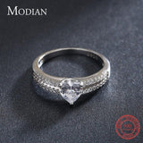 Superb Silver Hearts Clear AAA+ Cubic Zirconia Diamonds Ring - The Jewellery Supermarket